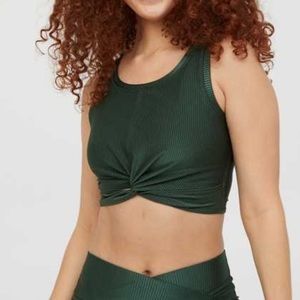 OFFLINE Ribbed Shine Twist Front Sports Bra Sz L